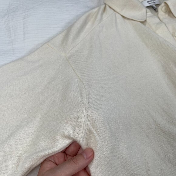 Reiss Knitted Oversized Button Down Shirt Top Wool Cashmere Blend Women's Size M - Picture 8 of 16